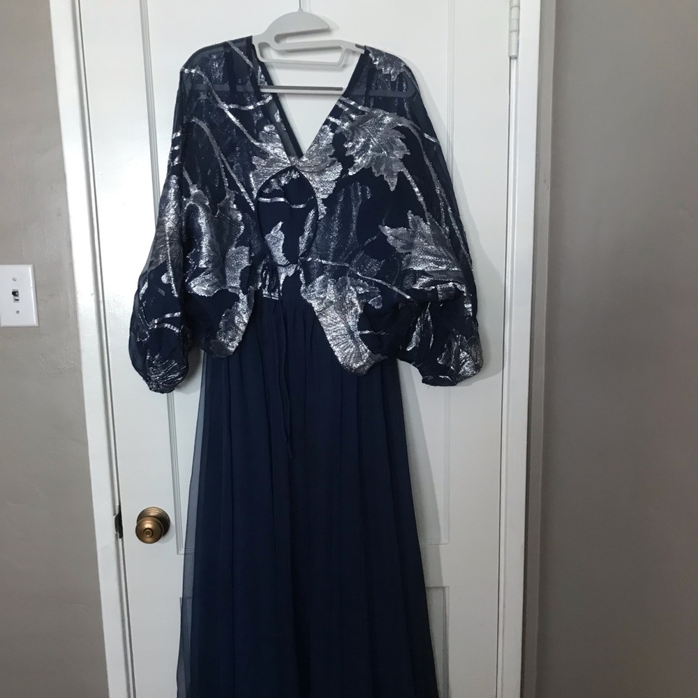 Vintage Navy and Silver Dress